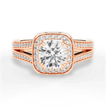 Mackenzie Round Cut Lab Grown Diamond 18Kt Rose Gold Engagement Ring