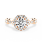 Irene Round Cut Lab Grown Diamond 18Kt Rose Gold Engagement Ring