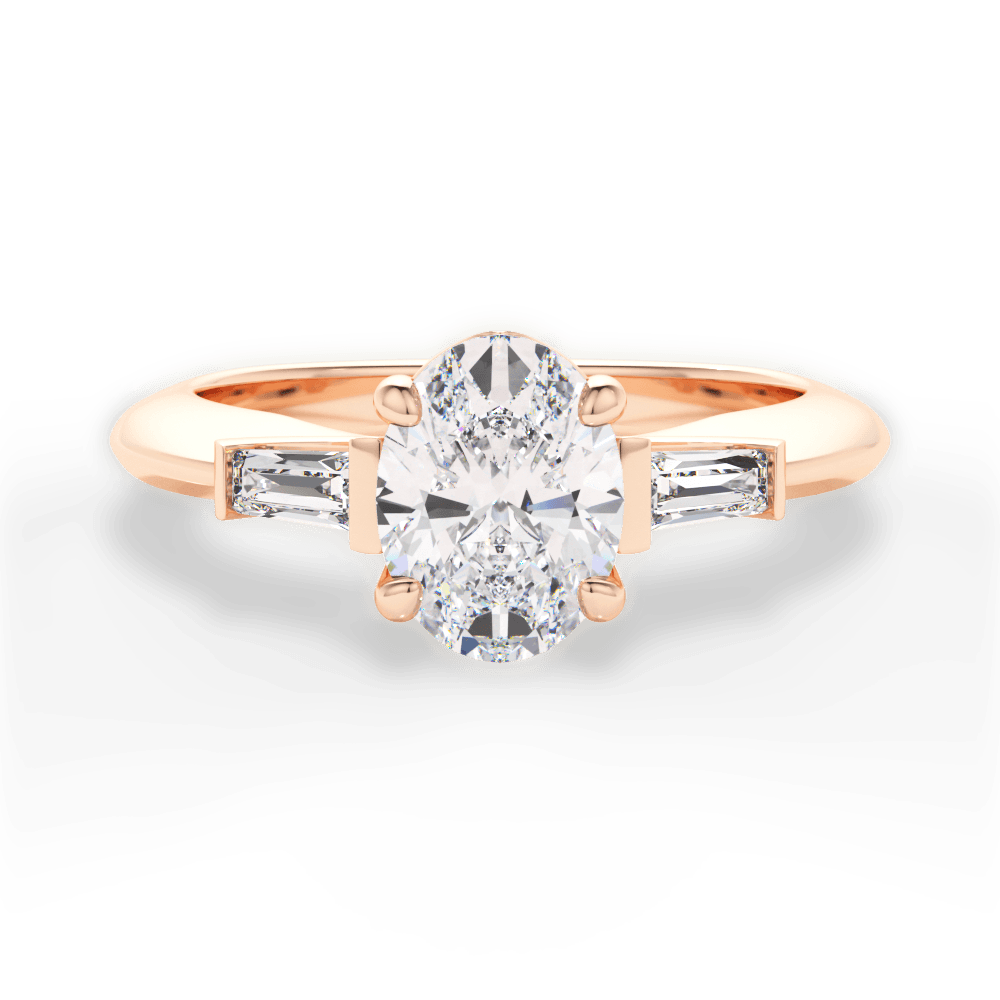 Emily Oval Cut Lab Grown Diamond 18Kt Rose Gold Engagement Ring