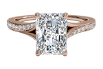Elise Radiant Cut Lab Grown Diamond 18Kt Rose Gold Engagement Ring