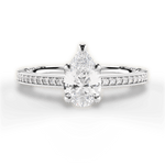 Donna Pear Cut Lab Grown Diamond 14Kt White Gold Engagement Ring