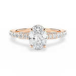 Laura Oval Cut Lab Grown Diamond 18Kt Rose Gold Engagement Ring