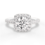 Ingrid Round Cut Lab Grown Diamond Platinum Engagement Ring
