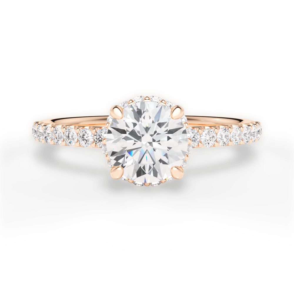 Isabella Round Cut Lab Grown Diamond 18Kt Rose Gold Engagement Ring
