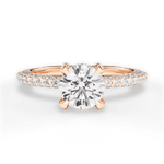 Madeline Round Cut Lab Grown Diamond 18Kt Rose Gold Engagement Ring