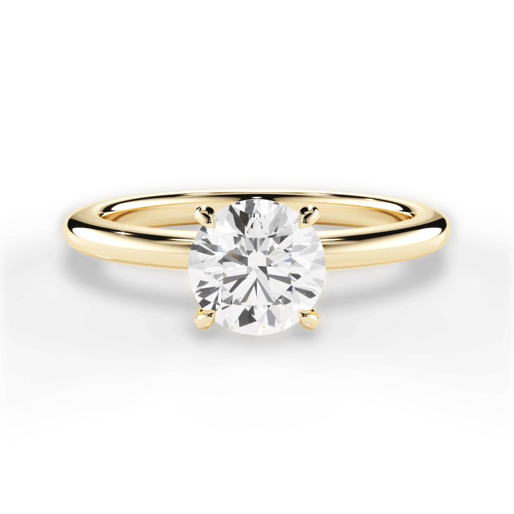 Allison Round Cut Lab Grown Diamond 18Kt Yellow Gold Engagement Ring