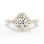 Jackie Cushion Cut Lab Grown Diamond 18Kt Yellow Gold Engagement Ring