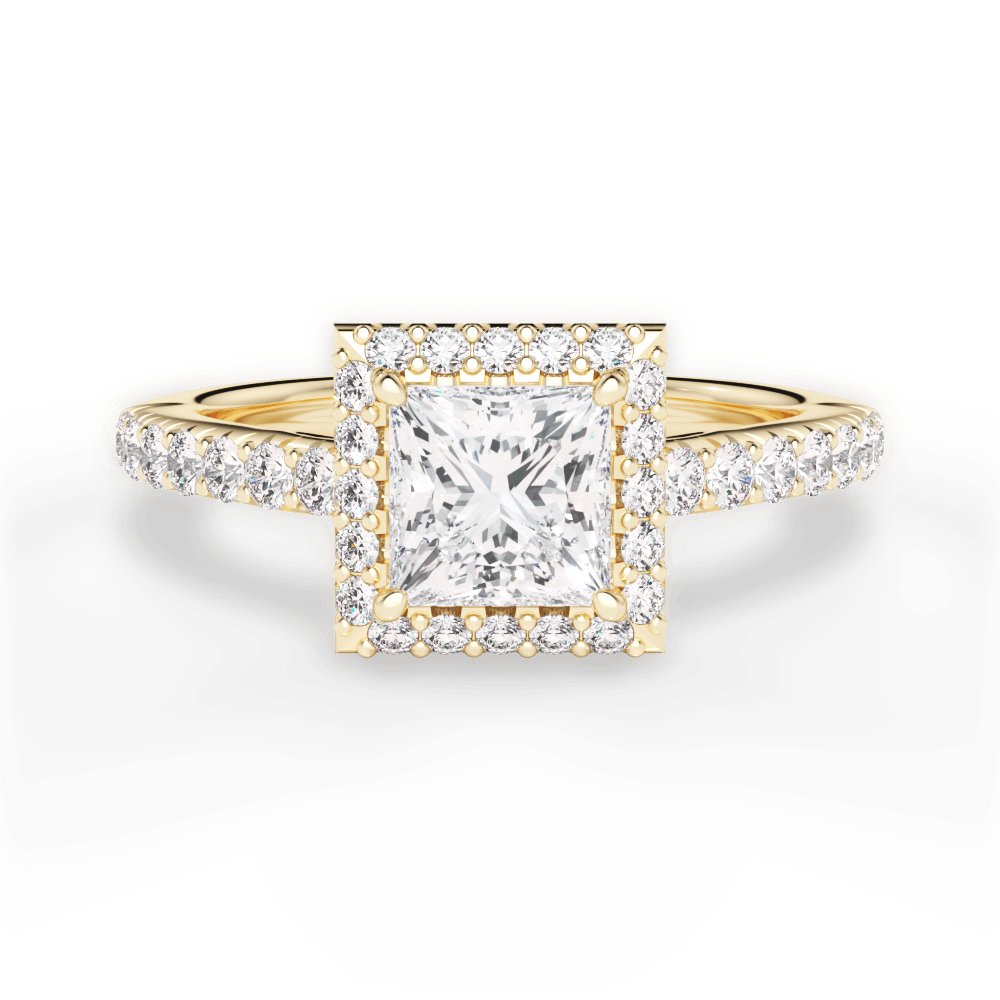 Kathleen Princess Cut Lab Grown Diamond 18Kt Yellow Gold Engagement Ring