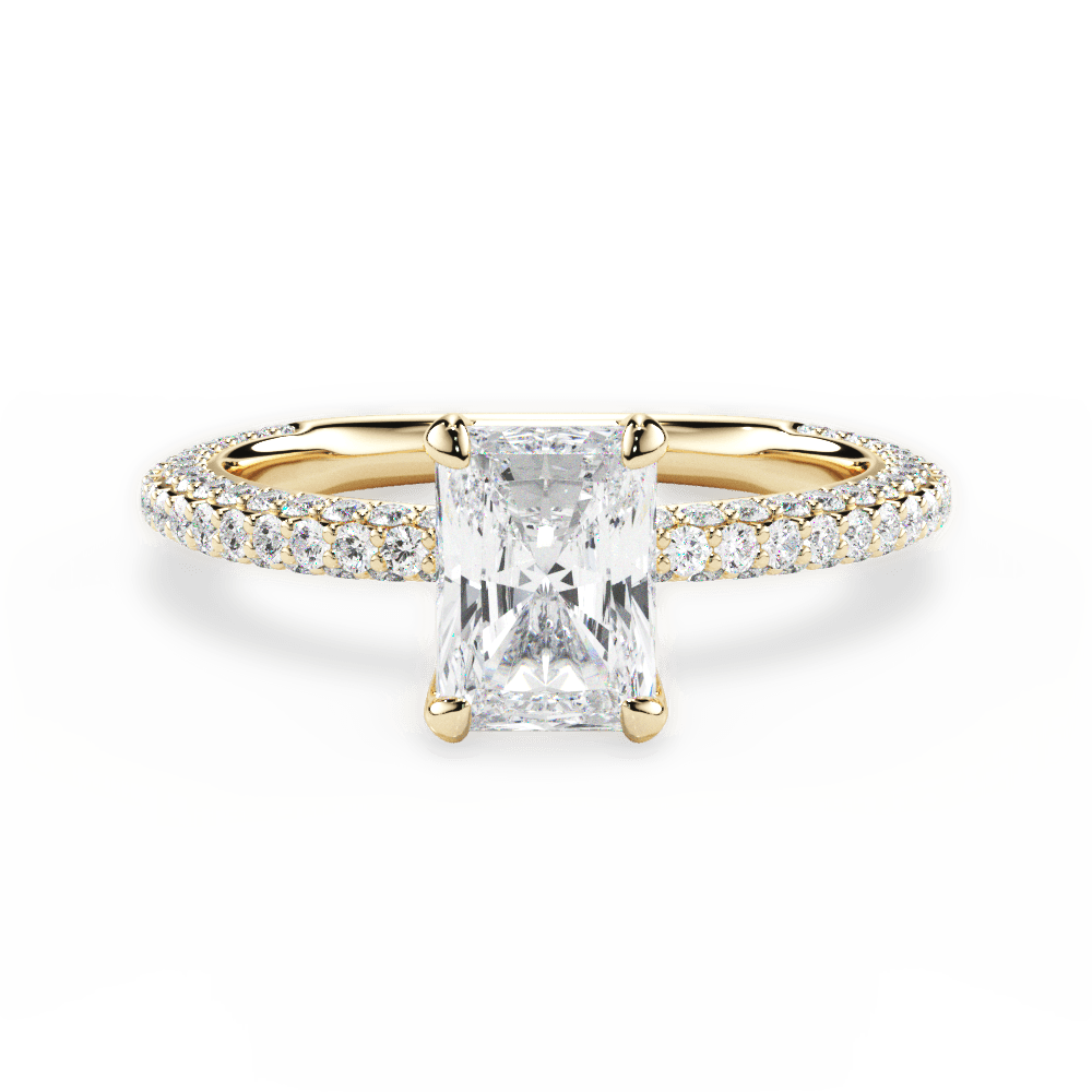 Kristen Radiant Cut Lab Grown Diamond 18Kt Yellow Gold Engagement Ring