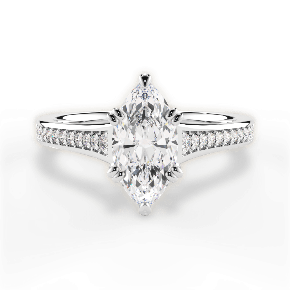 Delia Marquise Cut Lab Grown Diamond Platinum Engagement Ring