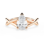 Aubrey Pear Cut Lab Grown Diamond 18Kt Rose Gold Engagement Ring