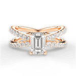 Lauren Emerald Cut Lab Grown Diamond 18Kt Rose Gold Engagement Ring