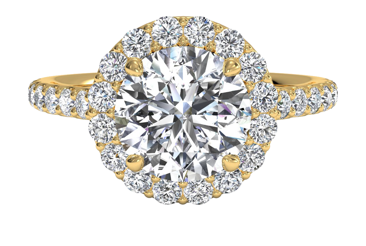 Leah Round Cut Lab Grown Diamond 18Kt Yellow Gold Engagement Ring