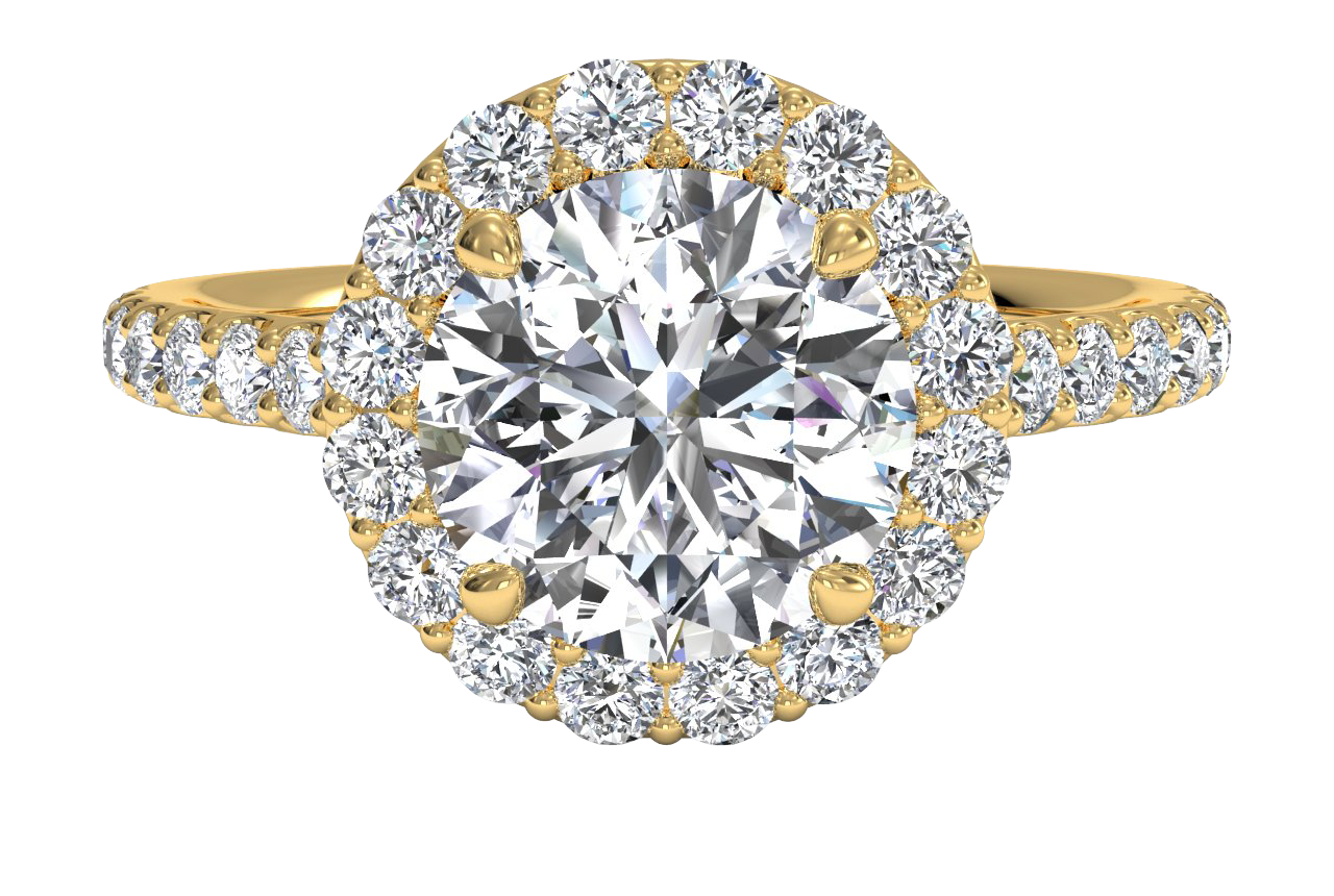 Leah Round Cut Lab Grown Diamond 18Kt Yellow Gold Engagement Ring