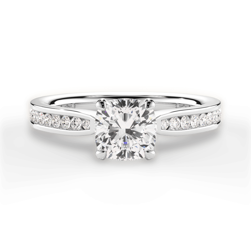 Katelyn Cushion Cut Lab Grown Diamond 18Kt White Gold Engagement Ring