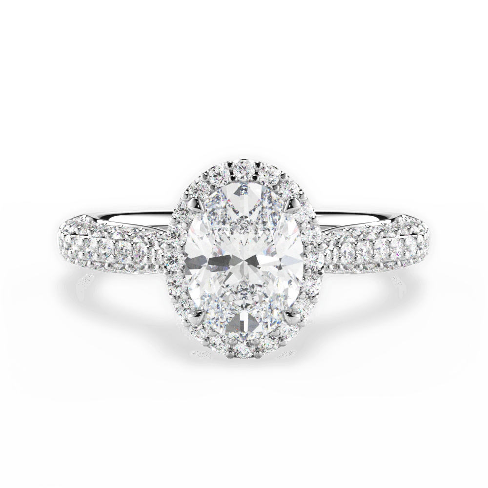 Lucy Oval Cut Lab Grown Diamond Platinum Engagement Ring