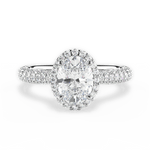 Lucy Oval Cut Lab Grown Diamond 18Kt White Gold Engagement Ring