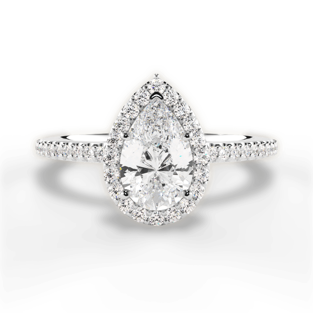 Joanne Pear Cut Lab Grown Diamond Platinum Engagement Ring