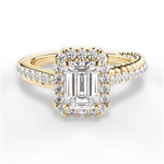 Kim Emerald Cut Lab Grown Diamond 18Kt Yellow Gold Engagement Ring