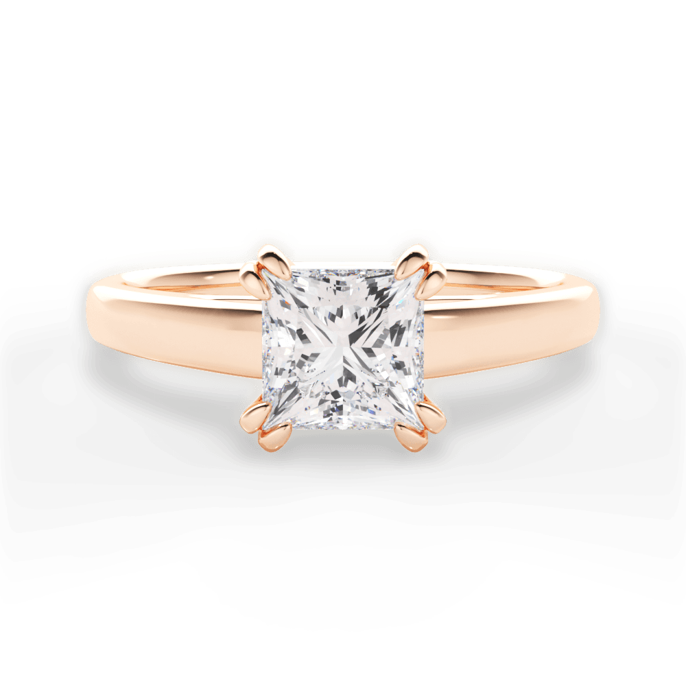 Courtney Princess Cut Lab Grown Diamond 18Kt Rose Gold Engagement Ring