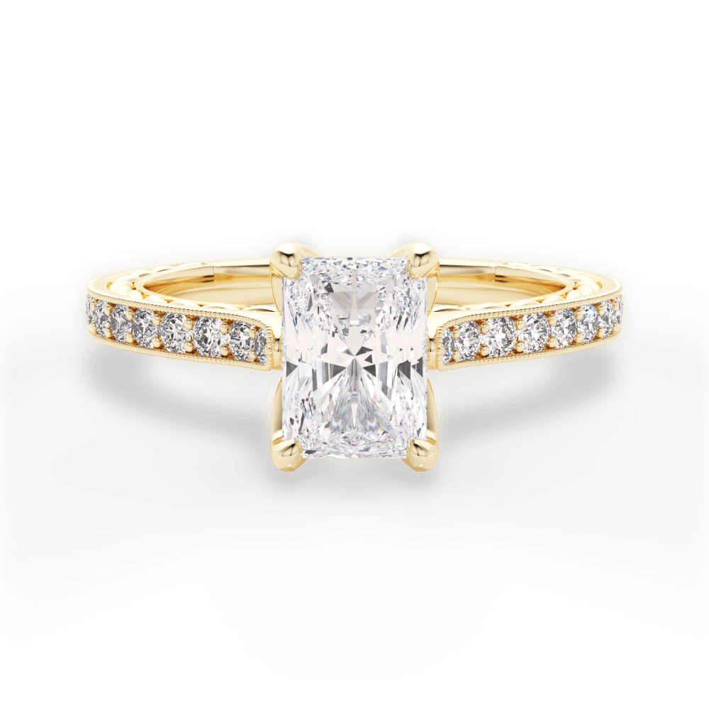 Gilda Radiant Cut Lab Grown Diamond 18Kt Yellow Gold Engagement Ring
