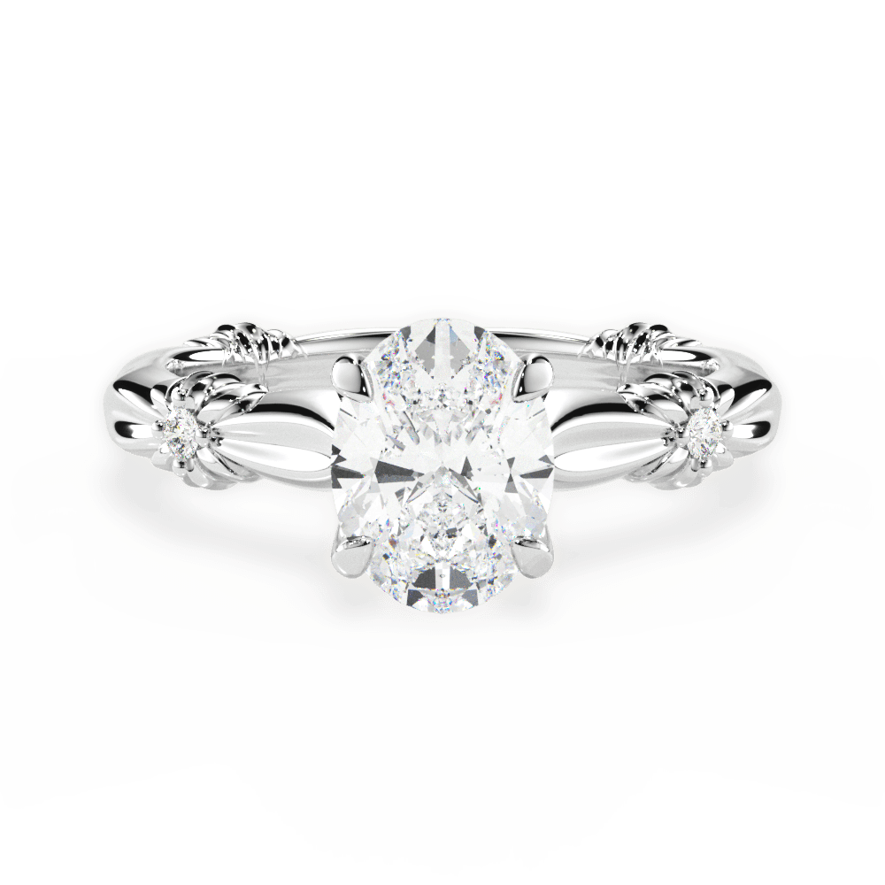 Claire Oval Cut Lab Grown Diamond Platinum Engagement Ring
