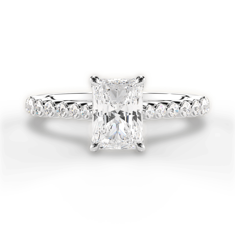 Dana Radiant Cut Lab Grown Diamond 14Kt White Gold Engagement Ring