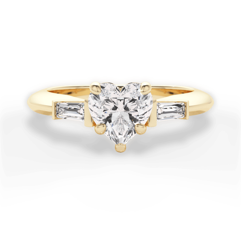 Emily Heart Cut Lab Grown Diamond 18Kt Yellow Gold Engagement Ring