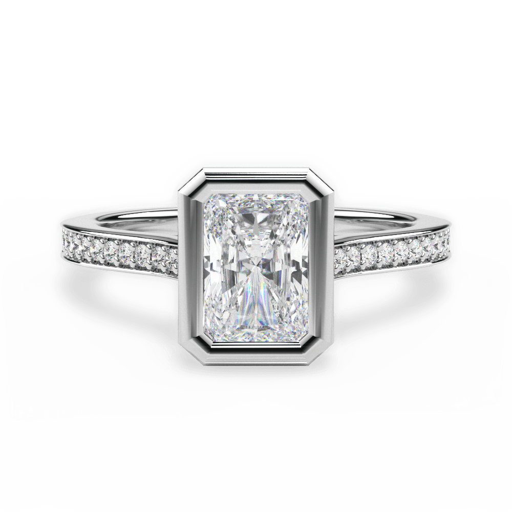 Deanna Radiant Cut Lab Grown Diamond Platinum Engagement Ring