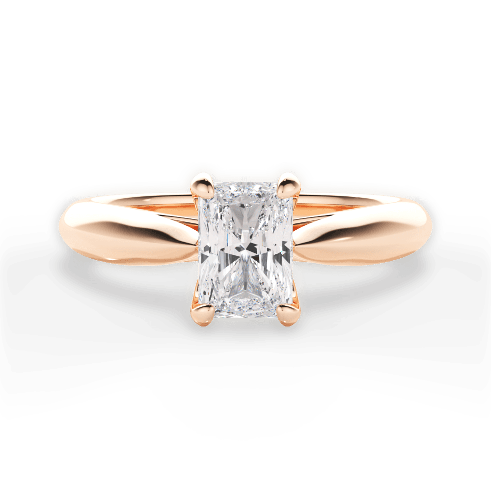 Dolores Radiant Cut Lab Grown Diamond 18Kt Rose Gold Engagement Ring