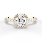 Joanne Asscher Cut Lab Grown Diamond 18Kt Yellow Gold Engagement Ring