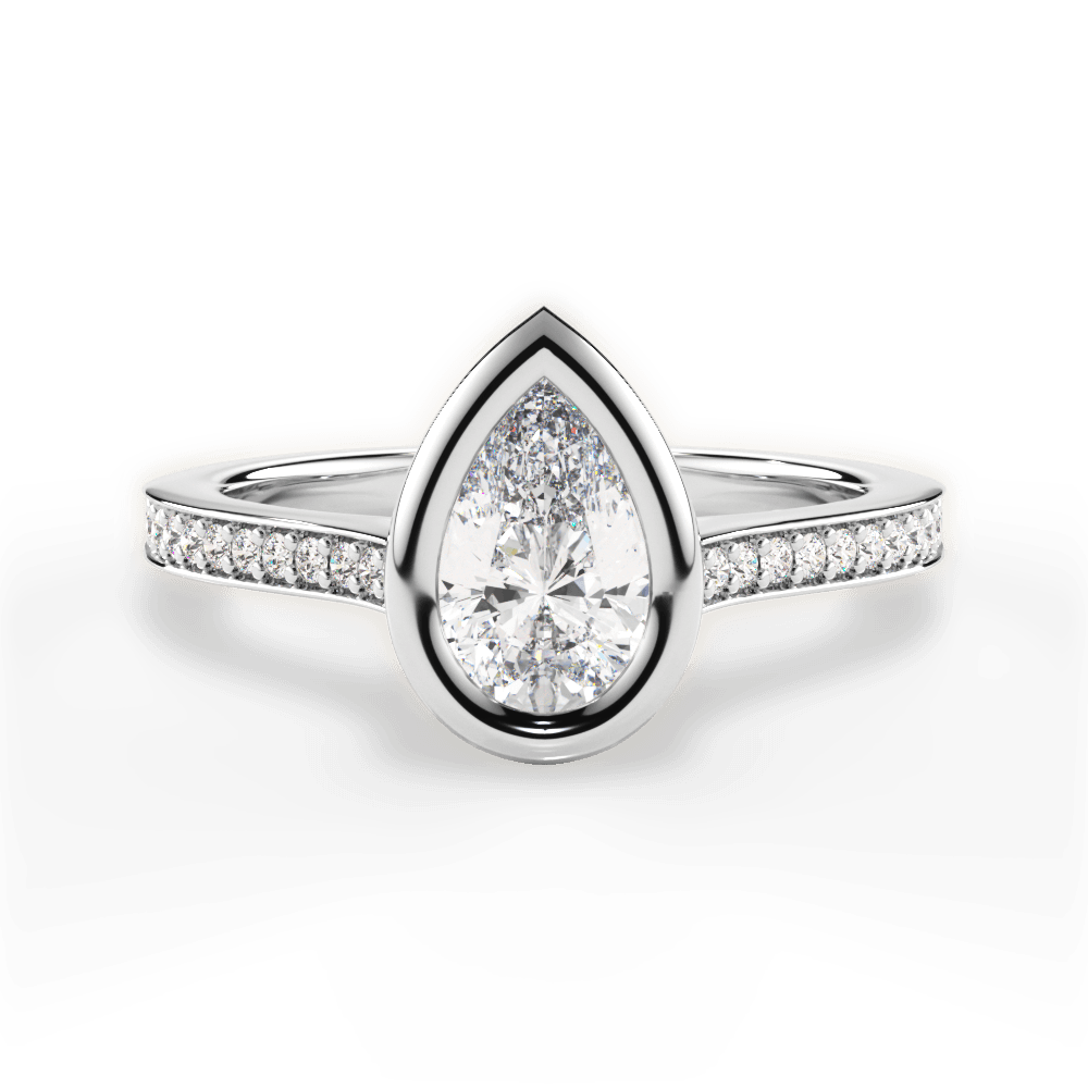 Deanna Pear Cut Lab Grown Diamond 18Kt White Gold Engagement Ring