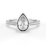 Deanna Pear Cut Lab Grown Diamond Platinum Engagement Ring