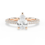Kristen Pear Cut Lab Grown Diamond 18Kt Rose Gold Engagement Ring