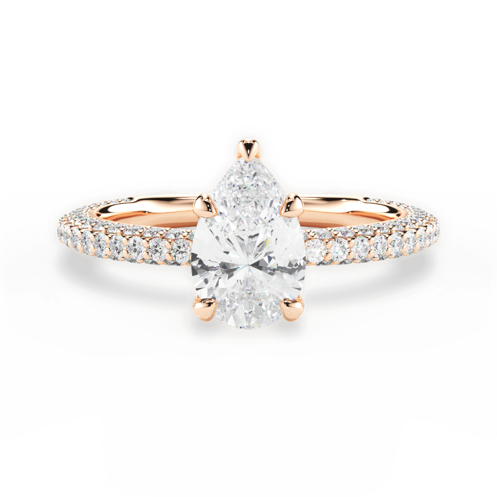 Kristen Pear Cut Lab Grown Diamond 18Kt Rose Gold Engagement Ring