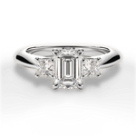 Dorothy Emerald Cut Lab Grown Diamond Platinum Engagement Ring