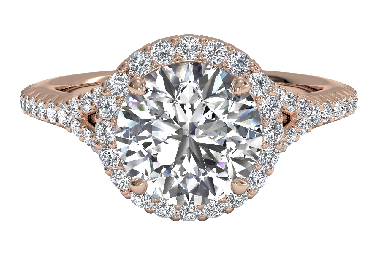 Judy Round Cut Lab Grown Diamond 18Kt Rose Gold Engagement Ring