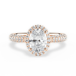 Lucy Oval Cut Lab Grown Diamond 18Kt Rose Gold Engagement Ring