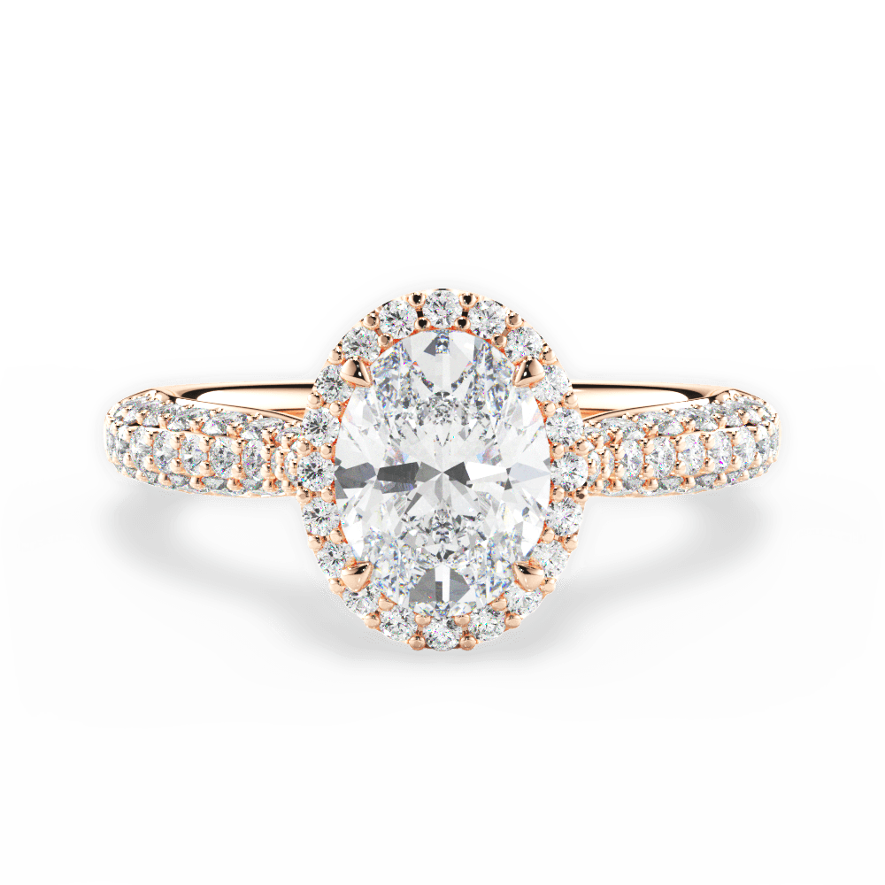 Lucy Oval Cut Lab Grown Diamond 18Kt Rose Gold Engagement Ring