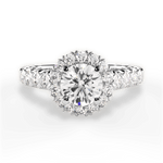 Lacey Round Cut Lab Grown Diamond Platinum Engagement Ring