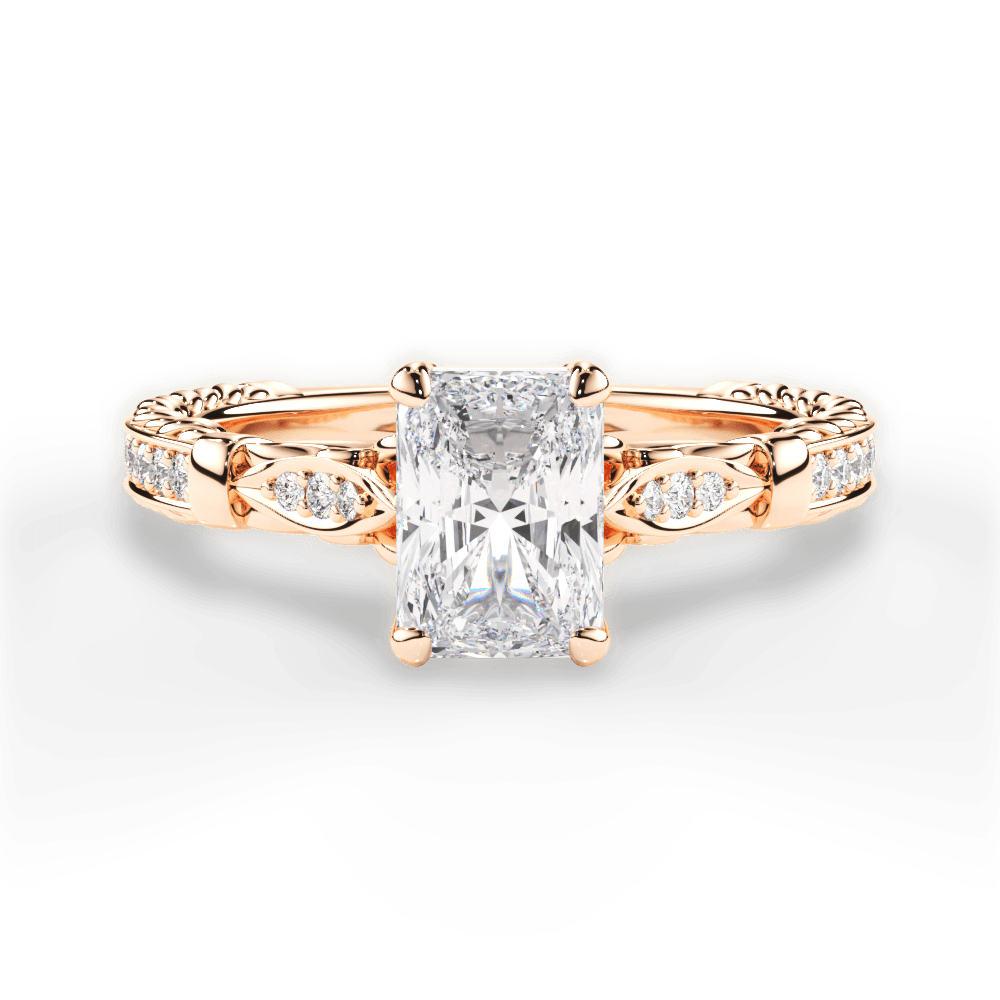 Gabriela Radiant Cut Lab Grown Diamond 18Kt Rose Gold Engagement Ring