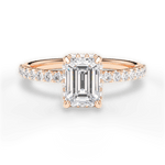 Isabella Emerald Cut Lab Grown Diamond 18Kt Rose Gold Engagement Ring