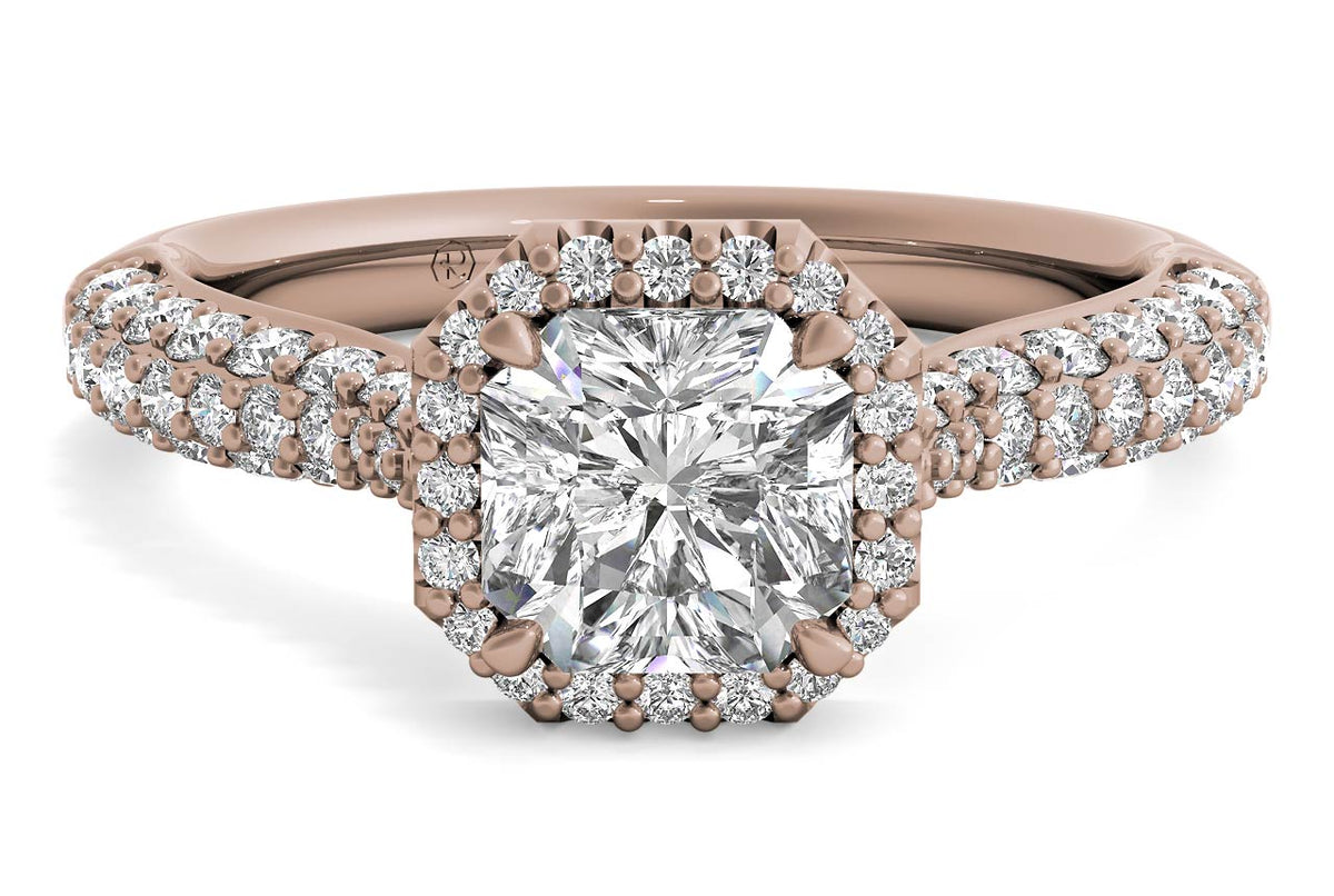 Lucy Asscher Cut Lab Grown Diamond 18Kt Rose Gold Engagement Ring