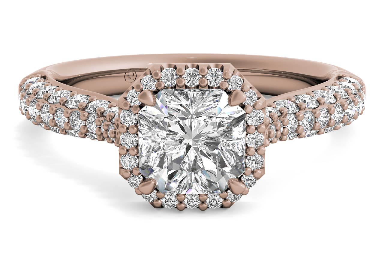 Lucy Asscher Cut Lab Grown Diamond 18Kt Rose Gold Engagement Ring