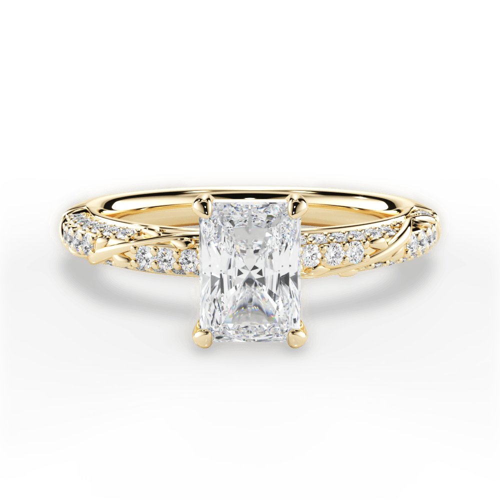 Gloria Radiant Cut Lab Grown Diamond 18Kt Yellow Gold Engagement Ring