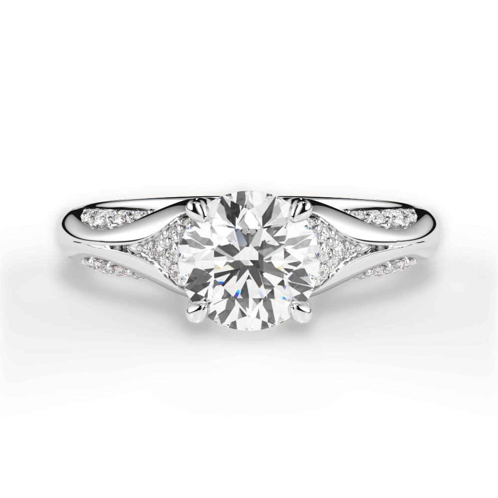 Isabel Round Cut Lab Grown Diamond 18Kt White Gold Engagement Ring