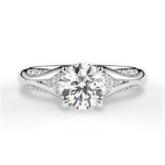Isabel Round Cut Lab Grown Diamond 18Kt White Gold Engagement Ring