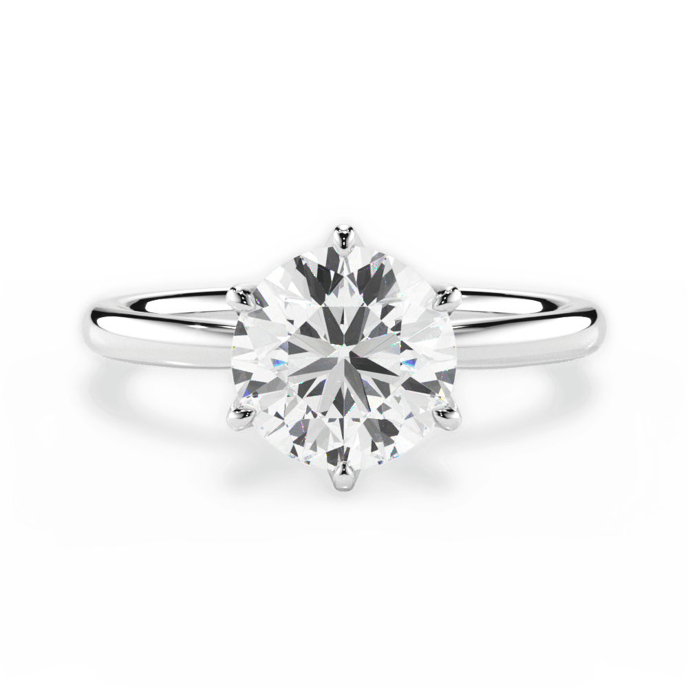 Angelica Round Cut Lab Grown Diamond Platinum Engagement Ring