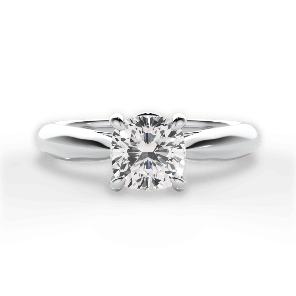 Beverly Cushion Cut Lab Grown Diamond Platinum Engagement Ring