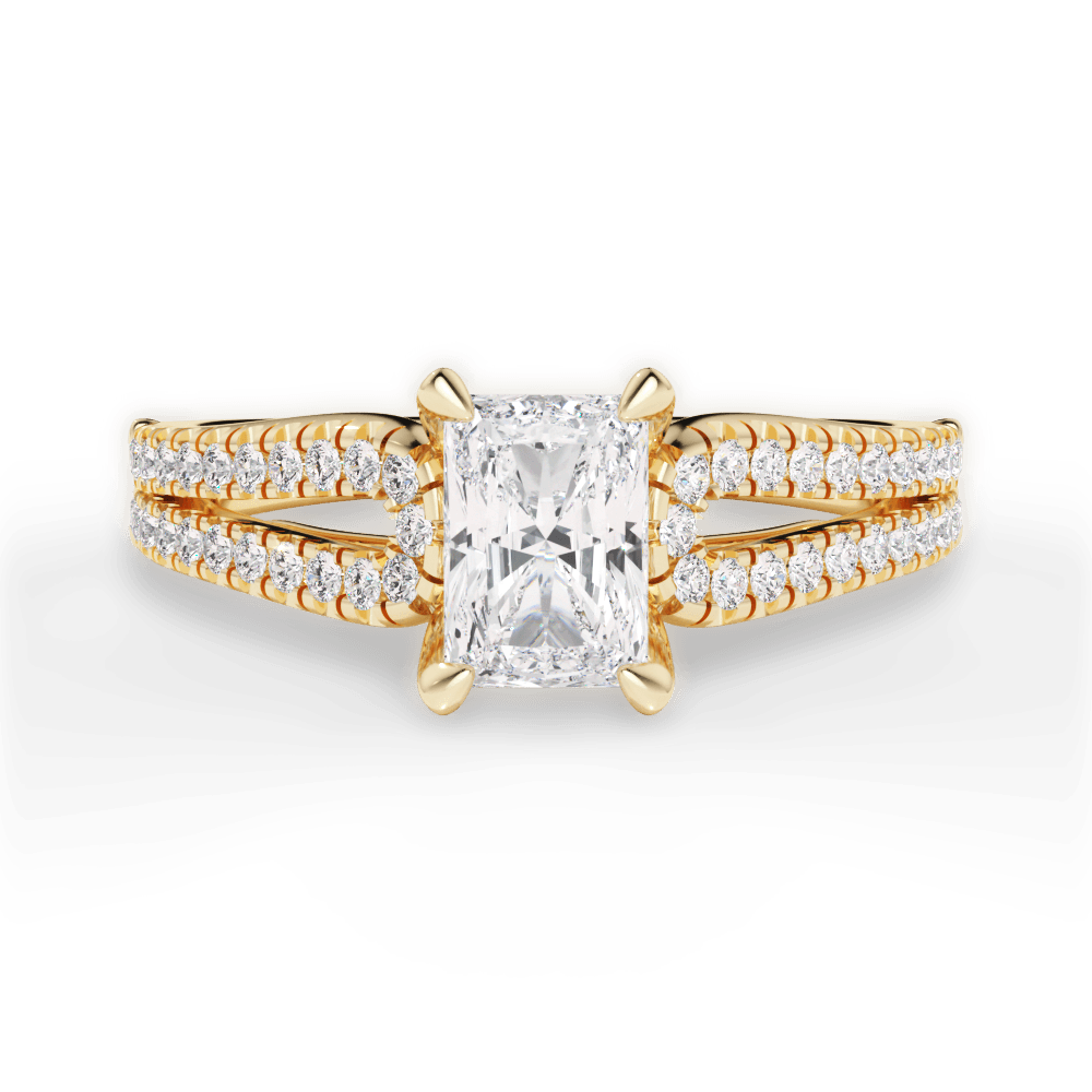 Jessica Radiant Cut Lab Grown Diamond 18Kt Yellow Gold Engagement Ring